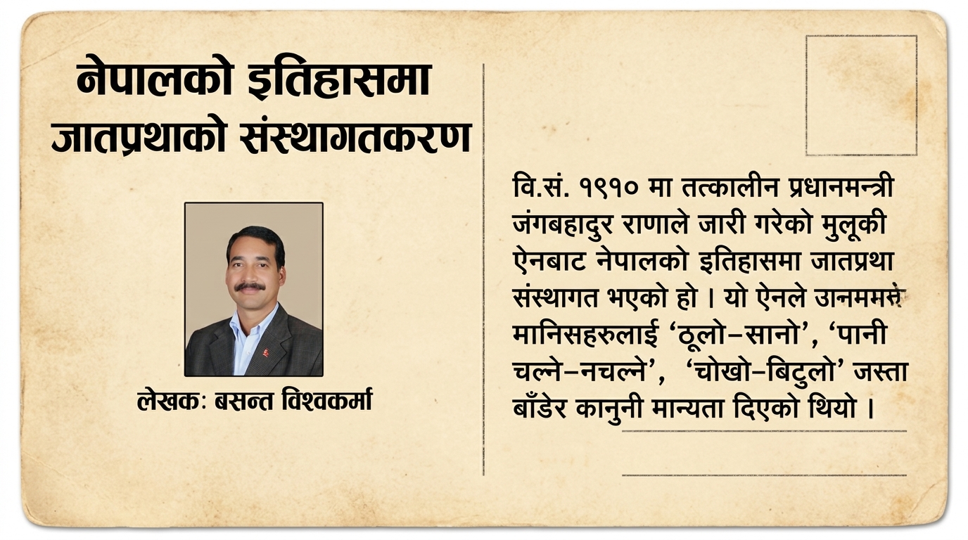 जात व्यवस्था: मानवताको विरुद्धको राजनीतिक संरचना र यसको अन्त्यको आवश्यकता